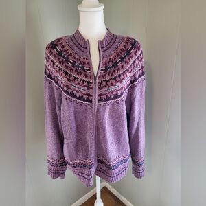 TIARA International Vintage Zip Up Sweater